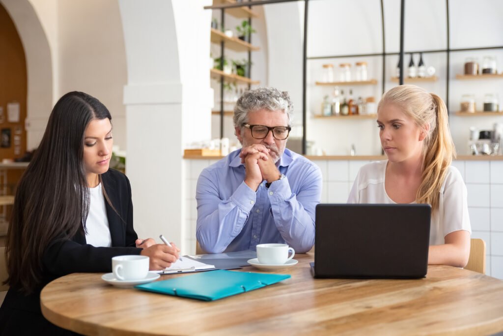 business colleagues or partners meeting at co working